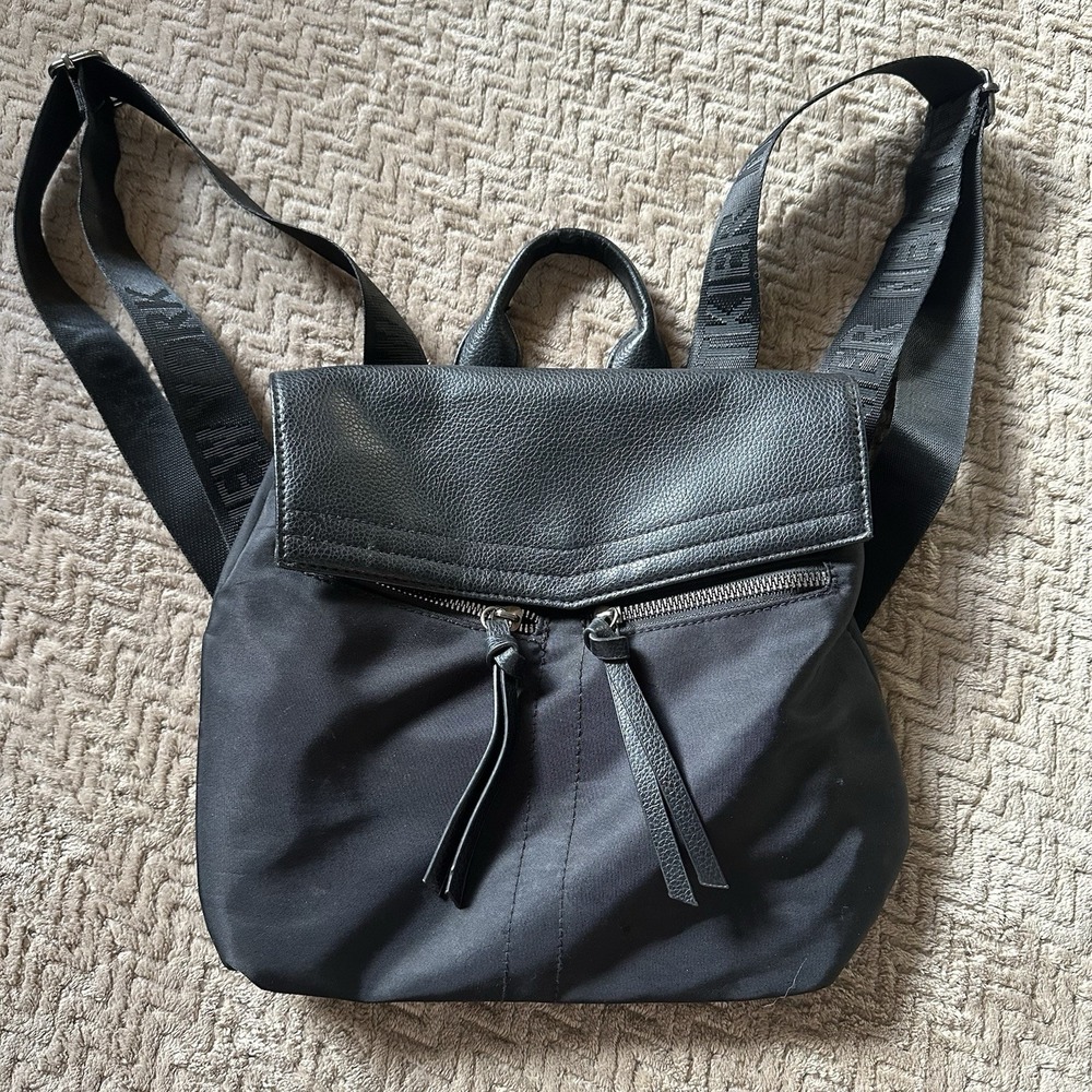 Botkier New York Black Mini Trigger Backpack Bag Handbag Travel Zippers EUC!